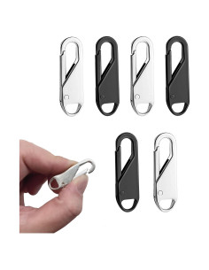 Kit 6 PCS Tiradores de Cremallera Lgooiin Negro Plateado