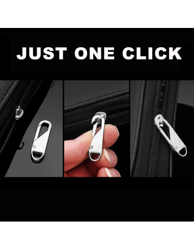 Kit 6 PCS Tiradores de Cremallera Lgooiin Negro Plateado