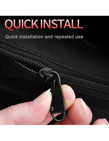 Kit 6 PCS Tiradores de Cremallera Lgooiin Negro Plateado