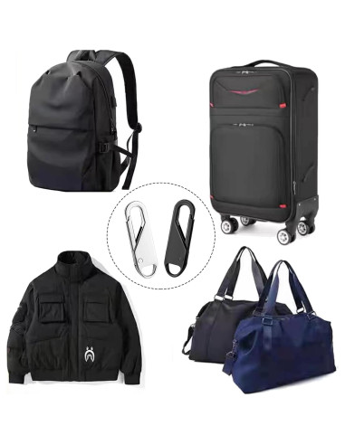 Kit 6 PCS Tiradores de Cremallera Lgooiin Negro Plateado