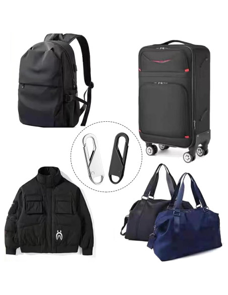 Kit 6 PCS Tiradores de Cremallera Lgooiin Negro Plateado