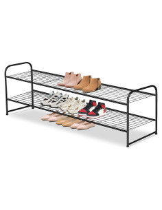 Estante de Zapatos AOODA 2 Niveles Metal Negro 18 Pares