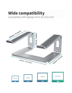 Soporte para Laptop SOUNDANCE LS1 Aluminio Ergonómico Plata 2