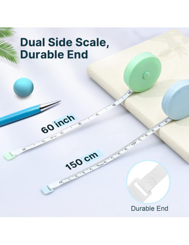 Cinta Métrica Dombbfye Paquete de 5 para Medidas Corporales 150cm