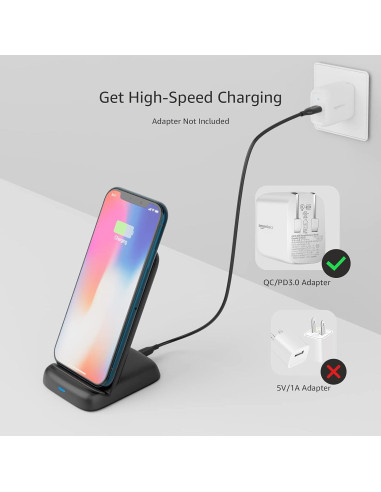 Cargador Inalámbrico Amazon Basics 10W Qi para Smartphones