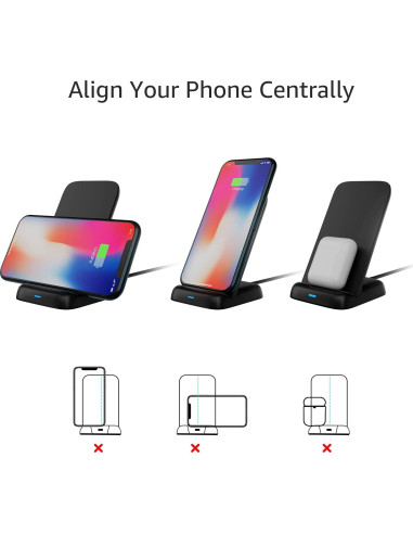 Cargador Inalámbrico Amazon Basics 10W Qi para Smartphones