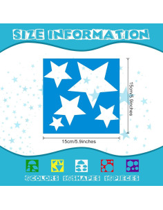 16 Plantillas Geométricas para Niños Epakh 15x15 cm Reutilizables 2