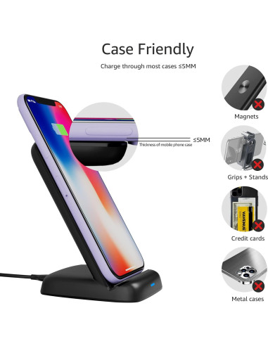 Cargador Inalámbrico Amazon Basics 10W Qi para Smartphones