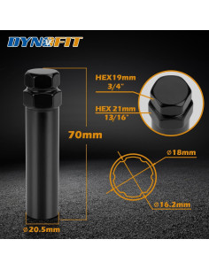 Llave de Tuerca Spline Dynofit 6 Puntos 19mm 21mm Hex 2