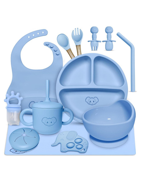 Juego de Alimentación de Silicona Eight4you - 12 Piezas para Bebés