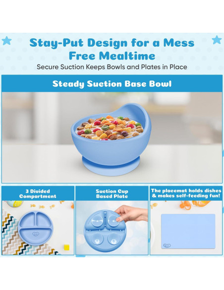 Juego de Alimentación de Silicona Eight4you - 12 Piezas para Bebés