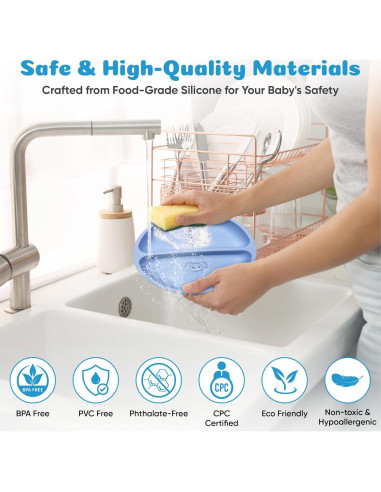 Juego de Alimentación de Silicona Eight4you - 12 Piezas para Bebés