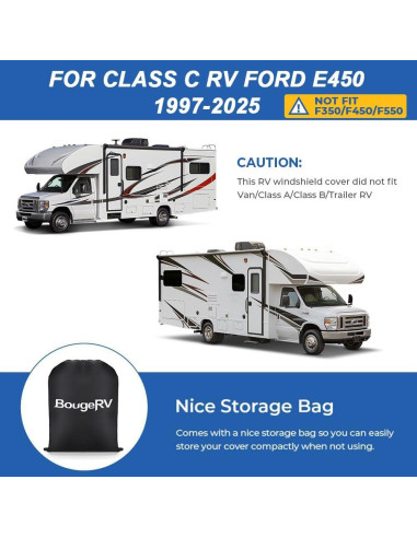 Cubierta Parabrisas RV BougeRV Clase C Ford E450 1997-2025