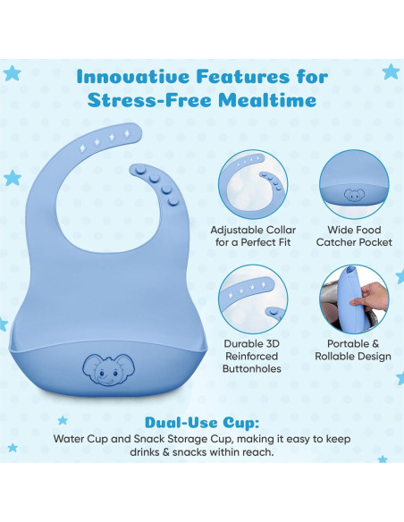 Juego de Alimentación de Silicona Eight4you - 12 Piezas para Bebés