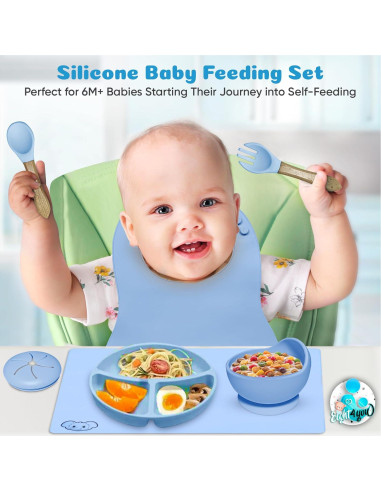 Juego de Alimentación de Silicona Eight4you - 12 Piezas para Bebés