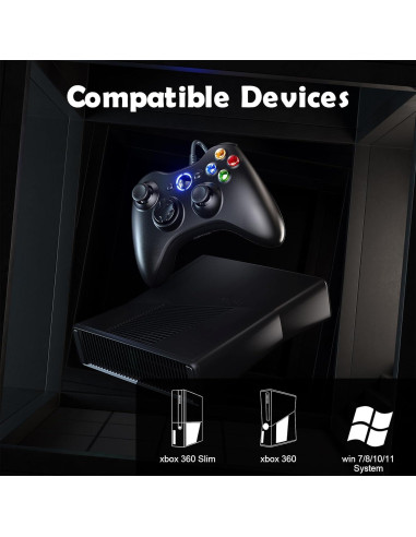 Controlador con Cable LENISUOLE para PC y Xbox 360 - Joystick Mejorado