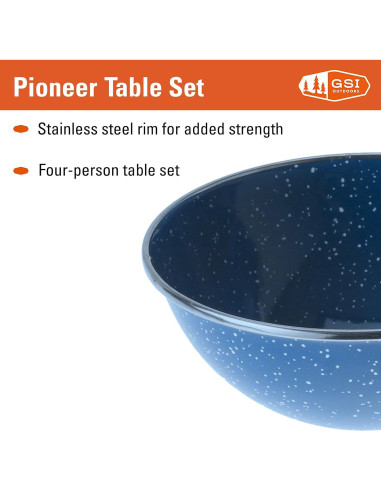 Conjunto de Mesa de Camping GSI Outdoors 12 Piezas Azul