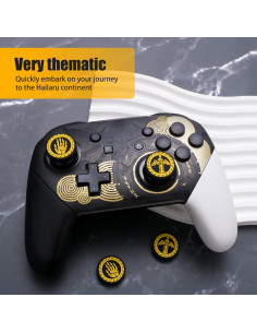 Empuñaduras de Pulgar NANANINO para Controlador Pro Switch Negro Oro 2