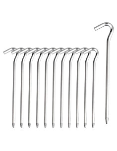 Estacas de Aluminio FANBX F 18 cm con Gancho para Tienda