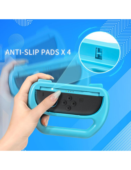 Funda de agarre DLseego para JoyCon Switch 2 - Rojo Azul