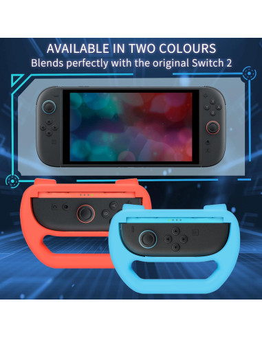 Funda de agarre DLseego para JoyCon Switch 2 - Rojo Azul