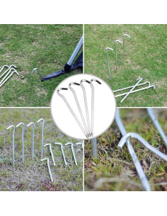 Estacas de Aluminio FANBX F 18 cm con Gancho para Tienda 2