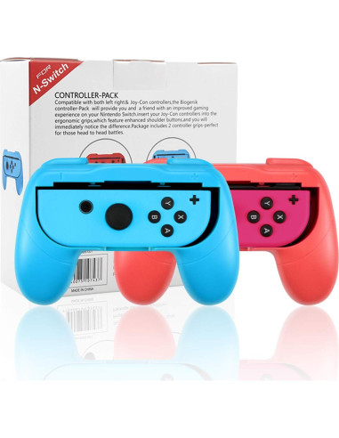 Agarres Joy-Con para Nintendo Switch Laimax - 2 Pack Rojo/Azul