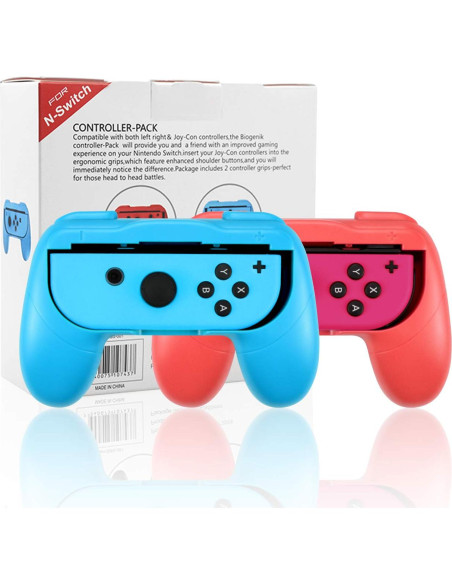 Agarres Joy-Con para Nintendo Switch Laimax - 2 Pack Rojo/Azul