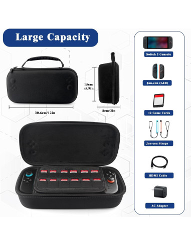 Bolsa de Transporte Ankey para Nintendo Switch 2 - Resistente y con Protector de Pantalla