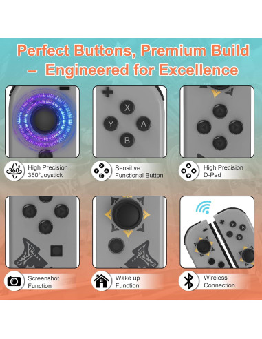 Controlador Inalámbrico KJETCA para Nintendo Switch 2, OLED, Lite