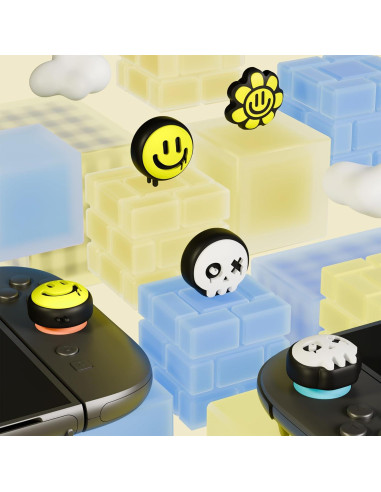 Agarraderas para Pulgar PlayVital para Nintendo Switch 2 - 6 Tapas de Silicona