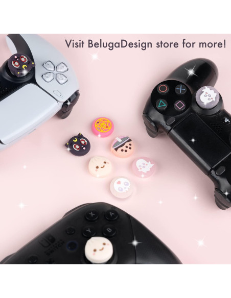 Agarraderas de Pulgar Boba BelugaDesign para PS5 PS4 Xbox