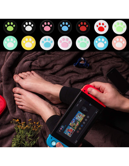 28 Tapas de Agarre de Pulgar Silicona Epstur para Nintendo Switch