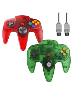 Controlador N64 ZeroStory Con Cable Rojo y Verde Transparente