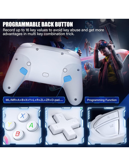 Controlador Inalámbrico HUDOBBYE Pro para Switch OLED Lite