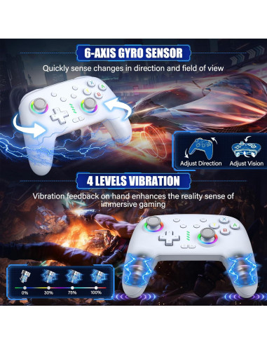 Controlador Inalámbrico HUDOBBYE Pro para Switch OLED Lite