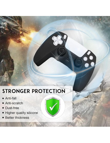 Funda de Silicona Antideslizante SIKEMAY para Controlador PS5 - Negro