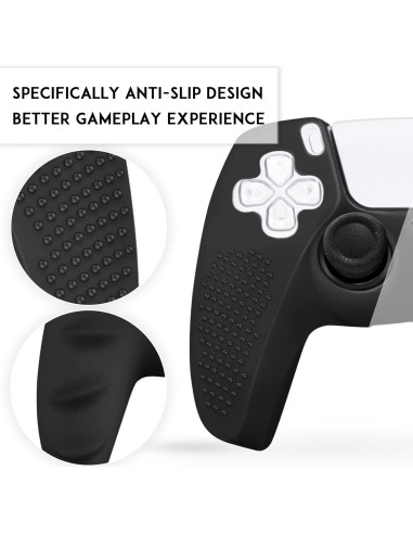 Funda de Silicona Antideslizante SIKEMAY para Controlador PS5 - Negro