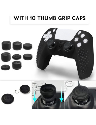 Funda de Silicona Antideslizante SIKEMAY para Controlador PS5 - Negro