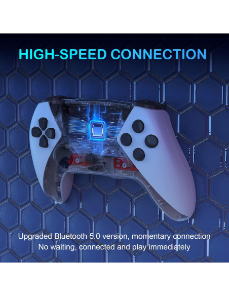 Controlador Inalámbrico ZawWont para PS4, Blanco, Joystick Anti-Deriva