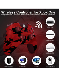Controlador Inalámbrico Xbox One DZHI Camo Rojo Bluetooth 2