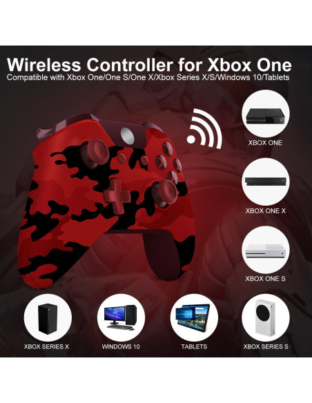 Controlador Inalámbrico Xbox One DZHI Camo Rojo Bluetooth
