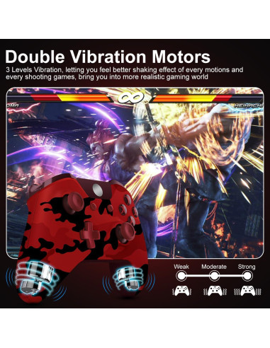 Controlador Inalámbrico Xbox One DZHI Camo Rojo Bluetooth