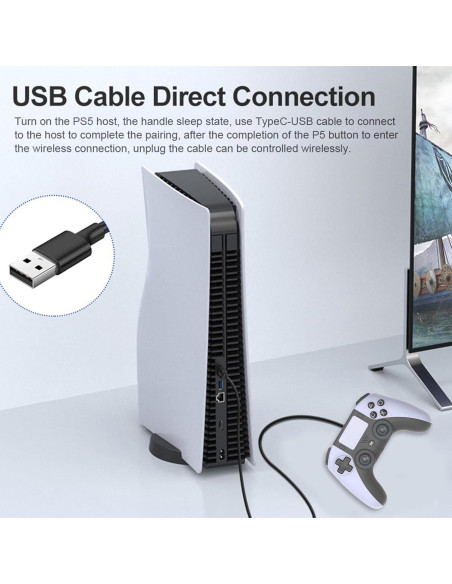 Controlador Inalámbrico ESSILX para PS5, PS5 Pro, Slim - Blanco Controlador Inalámbrico ESSILX para PS5, PS5 Pro, Slim - Blanco