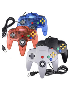 Controlador USB N64 Miadore - Paquete de 4 Joysticks para PC y Raspberry Pi
