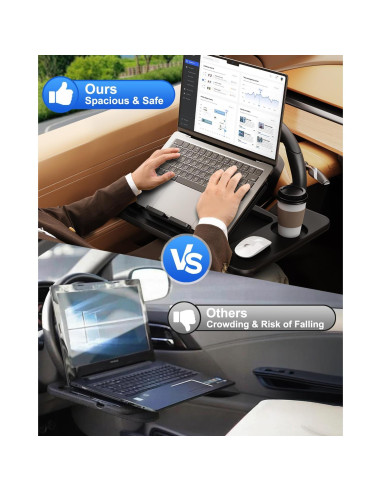 Mesa de Bandeja para Volante DICMKY Ajustable 45.7x33.4cm