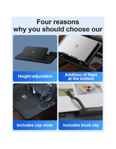 Mesa de Bandeja para Volante DICMKY Ajustable 45.7x33.4cm