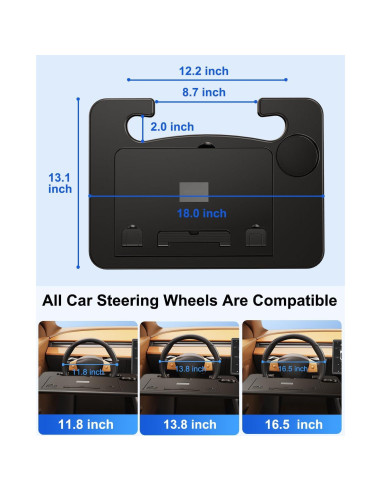 Mesa de Bandeja para Volante DICMKY Ajustable 45.7x33.4cm