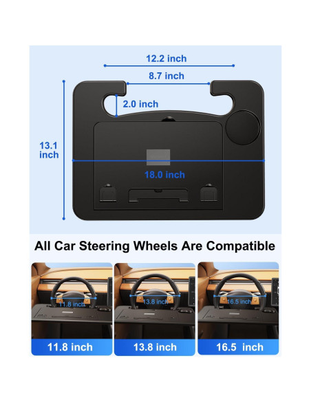 Mesa de Bandeja para Volante DICMKY Ajustable 45.7x33.4cm