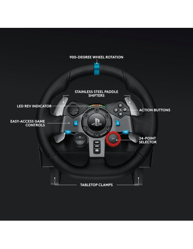 Volante de Carreras Logitech G29 con Pedales y Auriculares A10